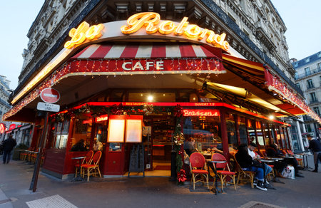 La Rotonde de Trinite is traditional French cafe located dEstienne dOrves square in 9th district of Paris.のeditorial素材