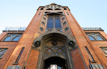 Facade of the Church of Saint Jean de Montmartre, Paris Franceの写真素材