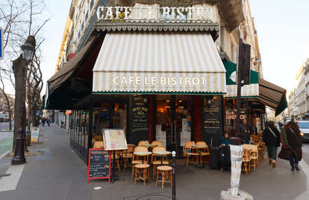 Cafe Le Bistro is a traditional French cafe located near Republique square, Paris, France.のeditorial素材