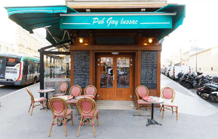 Pub Gay Lussac is a traditional French cafe located in Latin quarter neighbourhood of 5th district of Paris.のeditorial素材