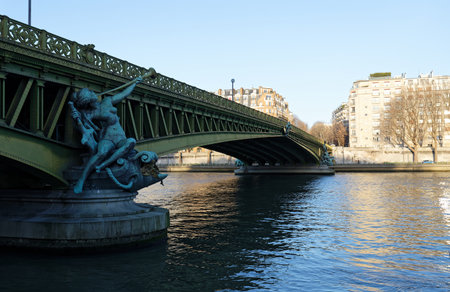 The famous Mirabeau bridge was constructed in 1893 . Paris France.の写真素材