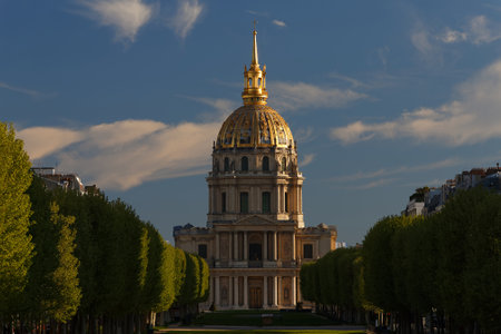 The cathedral of Saint Louis at sunny day , Paris.の写真素材