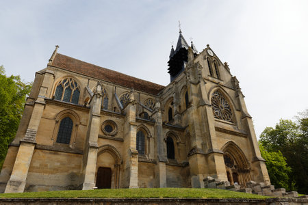 Notre Dame Church is a Catholic church located in Taverny, France. It was uilt between 1200 and 1240 .の写真素材