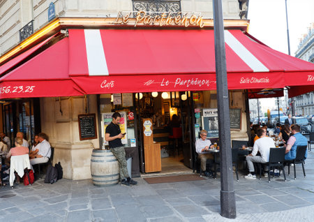 Le Parthenon is traditional French cafe located at Courcelles street in 8th district of Paris, France.のeditorial素材