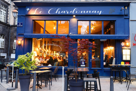 Le Chardonnay restaurant in historic centre of Clermont-Ferrand is a traditional French restaurant with original, tasty and generous cuisine.のeditorial素材