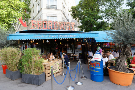 Broadway Caffe is brand new trattoria located on boulevard Montparnasse in Paris 14th district of Paris.のeditorial素材