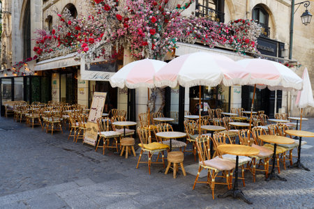 Cafe Le Paradis is traditional French cafe located in Les Halles district in Paris., France.のeditorial素材