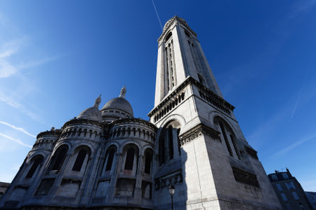 The famous basilica Sacre Coeur , Paris, France.の写真素材