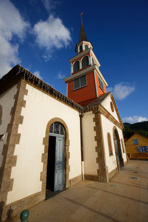 The Saint-Henri church of Anses-dArlet, near the beach, is known as one of the most beautiful sites of Martinique.の写真素材