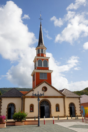 The Saint-Henri church of Anses-dArlet, near the beach, is known as one of the most beautiful sites of Martinique.の写真素材