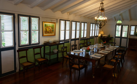 The treasurer s cabin of plantation Clement located in Martinique island. It renamed the Bush-Mitterrand Cabin in remembrance of the Franco-American summit of 1991のeditorial素材