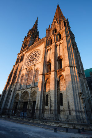 The Our Lady of Chartres cathedral is one of the most visited tourist destination in France.の写真素材