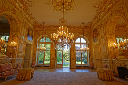 The music room in Bourbon palace , the seat of the French National Assembly, the lower legislative chamber of the French government.のeditorial素材