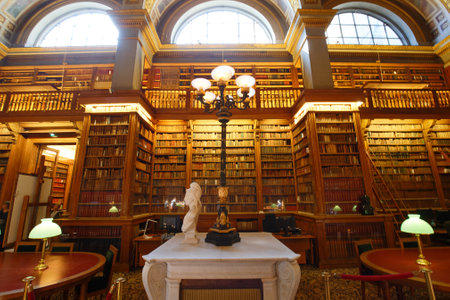 The library in Bourbon palace , the seat of the French National Assembly, the lower legislative chamber of the French government.のeditorial素材