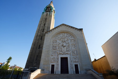 The church of the Sacre Coeur is the monument in the municipality of Gentilly , France.の写真素材