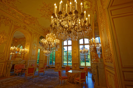 The music room in Bourbon palace , the seat of the French National Assembly, the lower legislative chamber of the French government.のeditorial素材