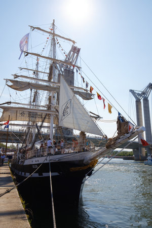 Le Belem in the Armada de Rouen, a collection of old sailing boatsのeditorial素材