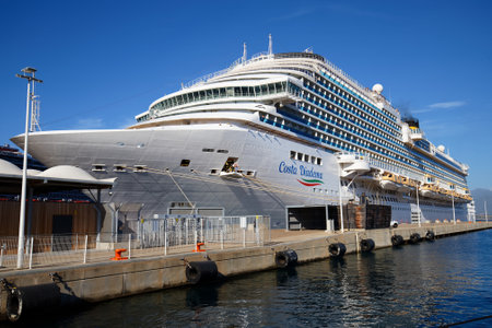 Costa Diadema, a Dream-class cruise ship operated by Costa Crociere, is docked in Ajaccio port, Corsica island , France.のeditorial素材