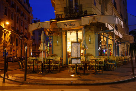 Located in the historic district of Saint Michel, Saint Andre is traditional French cafe . Paris. France.のeditorial素材