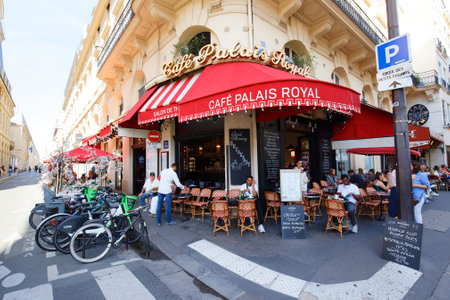 Famous Cafe Palais Royal located in the first arrondissement, in the city epicenter at Rue Saint Honore.のeditorial素材