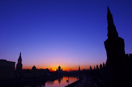 Evening cityの写真素材