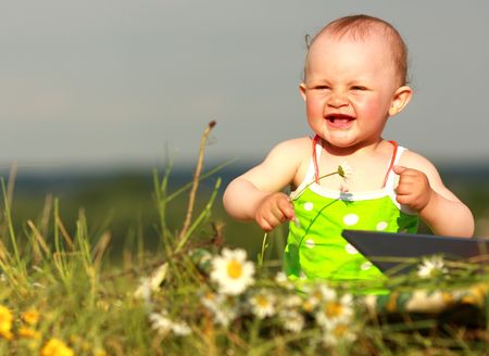 A beautiful smiling babyの写真素材