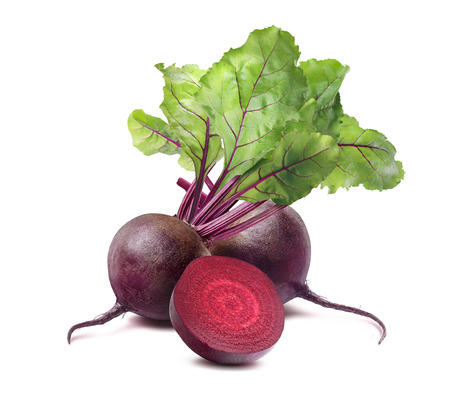 Beet root leaves square isolated on white background as package design elementの写真素材