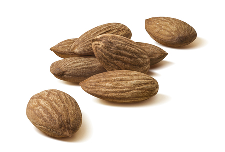 Almond group diagonal isolated on white background as package design elementの写真素材