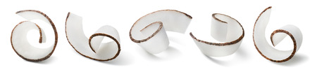 Coconut curl options isolated on whiteの写真素材