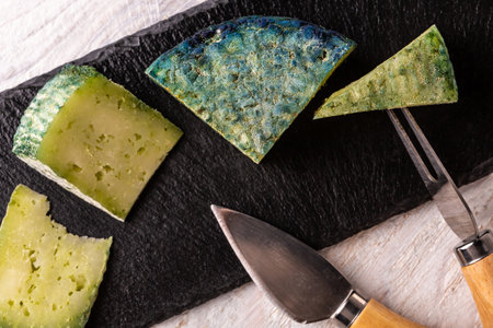 craft cheese green pesto cheese Pesto Rosso. Food recipe background. close up.の写真素材