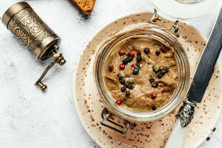 Fresh homemade chicken pate. Restaurant menu, dieting, cookbook recipe.の写真素材