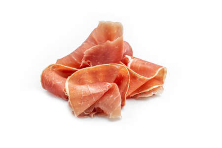 Hamon is forty-eight weeks old. Spanish jamon and traditional food, Jamon Serrano, Bellota, Italian Prosciutto Crudo or Parma ham, whole leg Isolated on white background,の写真素材