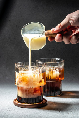 bubble milk tea. vertical image. top view. place for text.