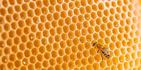 Bee honeycombs with honey. Honey background. Beekeeping concept.