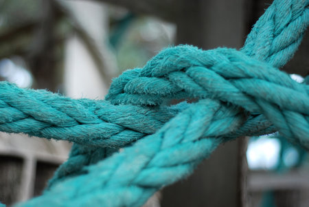 Rope knot. rope texture. Rope tied in a knotの写真素材