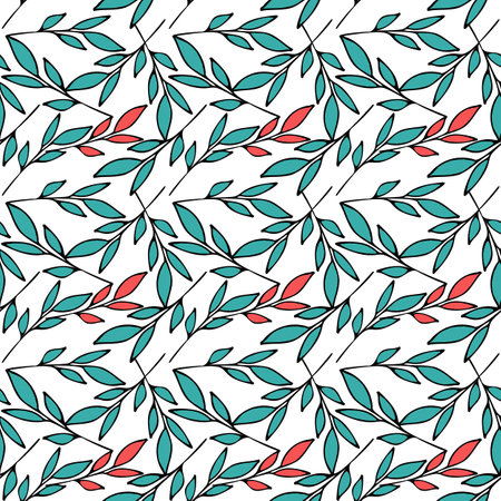 Small greenish leaves on a white backgroundのイラスト素材