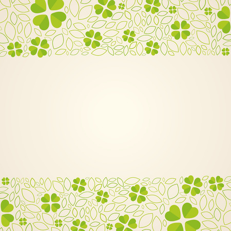 Green background with cloverleafsのイラスト素材