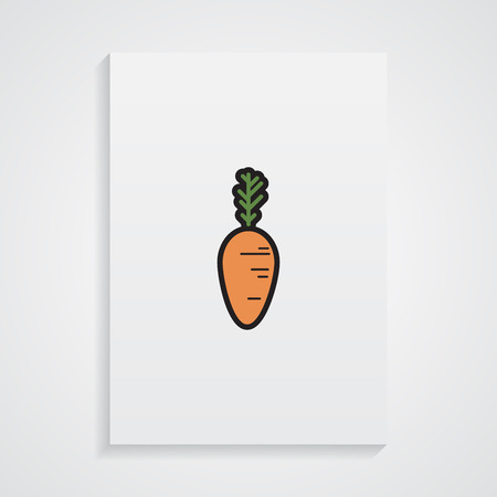 A4 Format paper design vector with carrot and shadowのイラスト素材