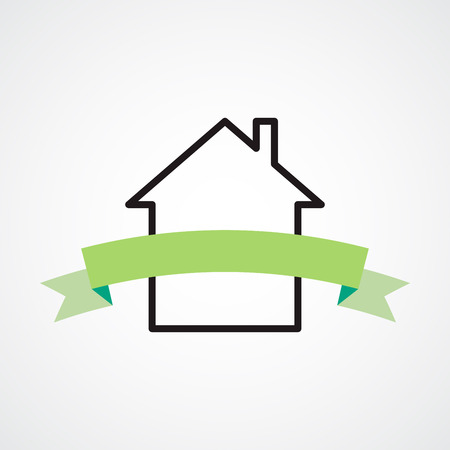 House icon with ribbonのイラスト素材