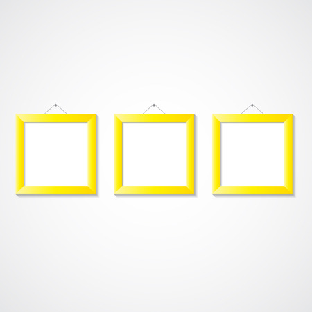 Three golden picture framesのイラスト素材