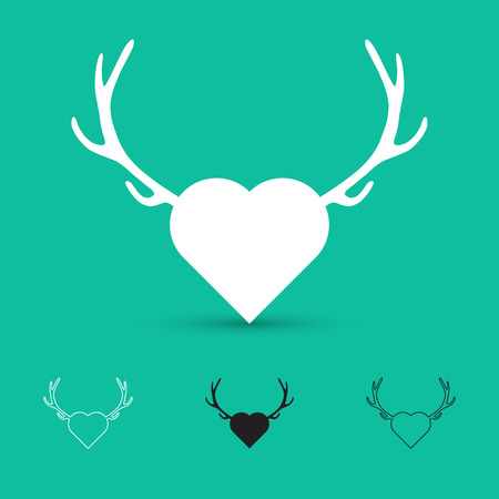 Heart with antlersのイラスト素材