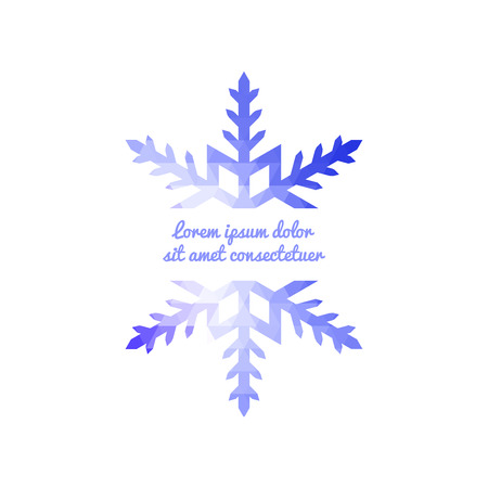 Blue geometric snowflake with place for your textのイラスト素材