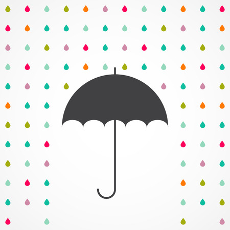 Vector umbrella and rain drops - abstract weather conceptのイラスト素材