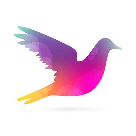 Color bird silhouette, abstract vector illustrationのイラスト素材
