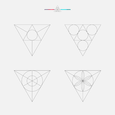 Geometric drawing, triangle design, vector illustrationのイラスト素材