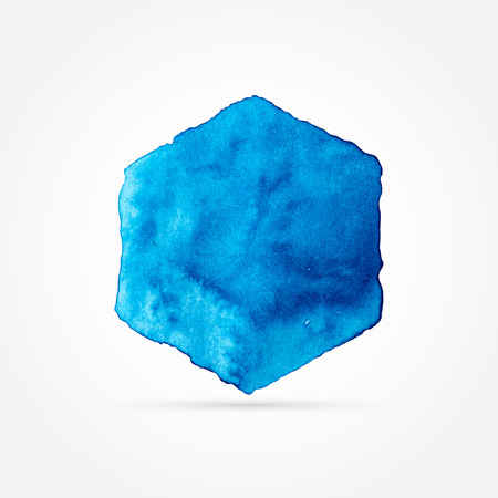 Blue hexagon background, watercolor design, vector illustrationのイラスト素材