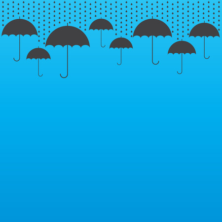 Rain drop background with umbrellas, vector illustrationのイラスト素材