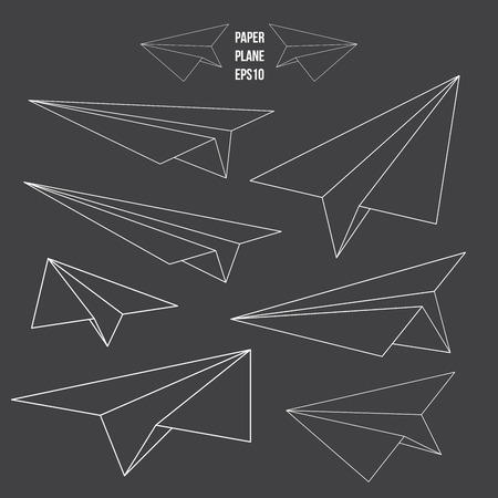 Paper plane, line design, vector illustrationのイラスト素材