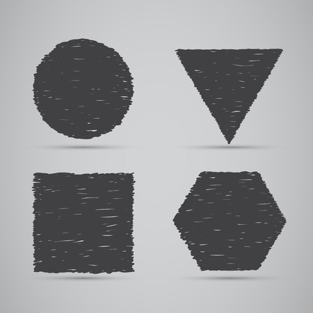 Geometric circle, square, triangle and hexagonのイラスト素材