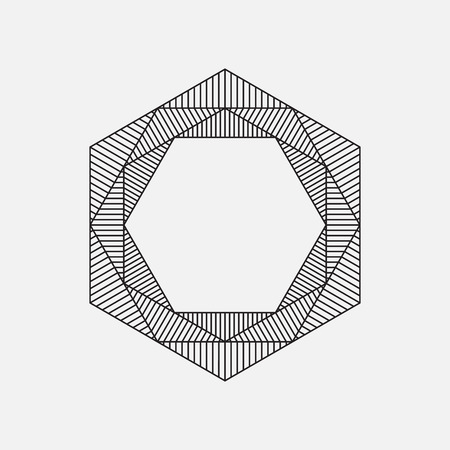 Hexagon, geometric element, line design, vector illustrationのイラスト素材